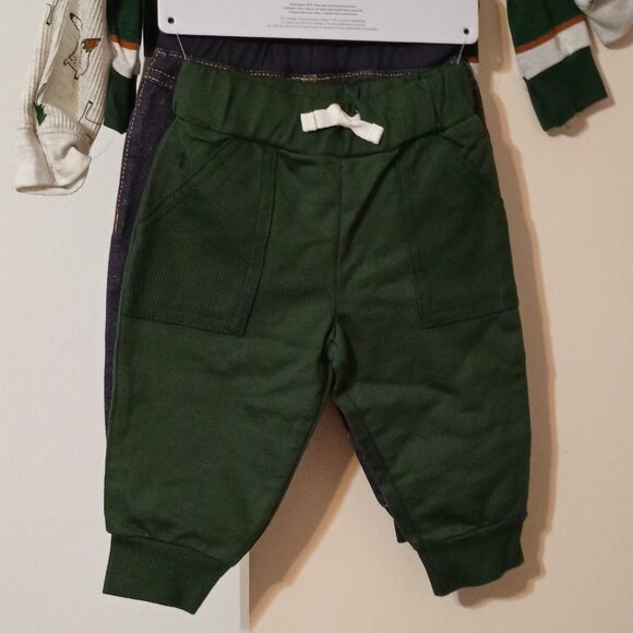 NWT~Carters' Baby Boys 4 Piece Set: 2 Long Sleeve Bodysuits + 2 Pants (Size: 6M) - Picture 3 of 4